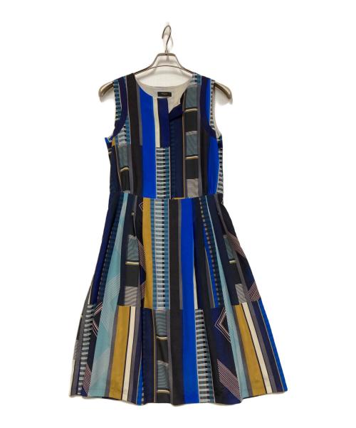 Paul Smith BLACK（ポールスミスブラック）Paul Smith BLACK (ポールスミスブラック) フォンタナストライププリント ワンピース マルチカラー サイズ:SIZE 40の古着・服飾アイテム