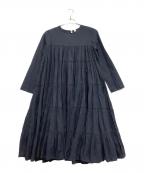 merletteマーレット）の古着「ミディ丈ティアードワンピース」｜ネイビー