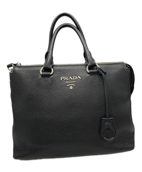 PRADA（プラダ）PRADA (プラダ) 2WAYレザーバッグ ブラックの古着・服飾アイテム
