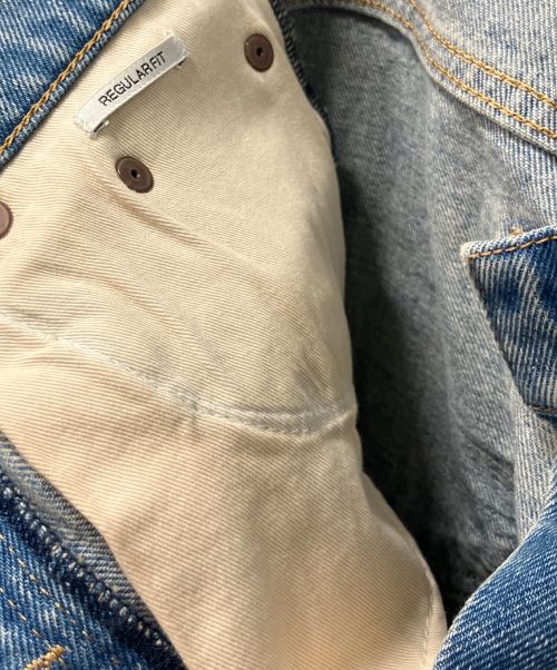 PRADA（プラダ）PRADA (プラダ) トライアングルロゴ デニムパンツ F0BAN/MID-BLUE サイズ:25の古着・服飾アイテム