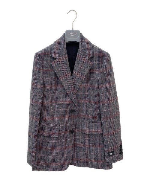 PRADA（プラダ）PRADA (プラダ) シングルブレスト プリンス オブ ウェールズチェック ジャケット EBANO サイズ:36の古着・服飾アイテム