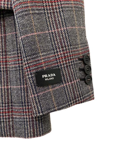 PRADA（プラダ）PRADA (プラダ) シングルブレスト プリンス オブ ウェールズチェック ジャケット EBANO サイズ:36の古着・服飾アイテム