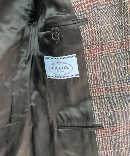 PRADA（プラダ）PRADA (プラダ) シングルブレスト プリンス オブ ウェールズチェック ジャケット EBANO サイズ:36の古着・服飾アイテム