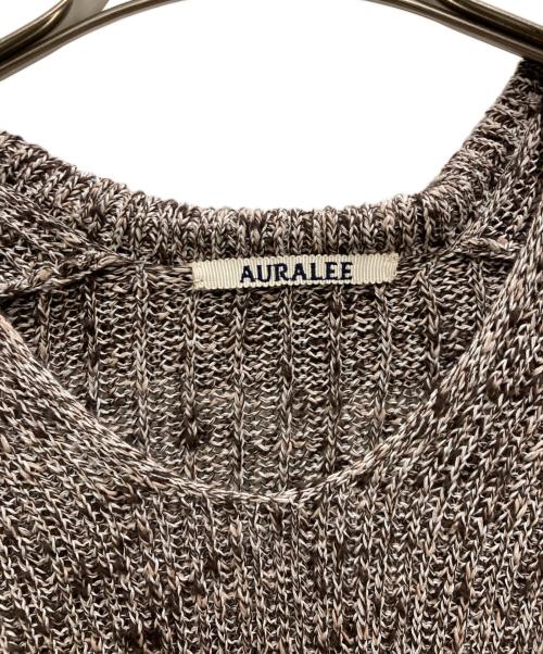 AURALEE（オーラリー）AURALEE (オーラリー) COTTON SLUB MIX TOP YARN RIB KNIT SKIPPER POLO ブラウン サイズ:3の古着・服飾アイテム