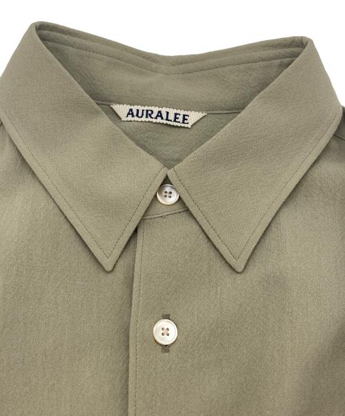 AURALEE（オーラリー）AURALEE (オーラリー) HARD TWIST WOOL VIYELLA SHIRT ライトカーキ サイズ:3の古着・服飾アイテム