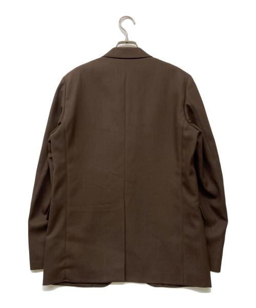 AURALEE（オーラリー）AURALEE (オーラリー) HARD TWIST WOOL PANAMA STRIPE JACKET ブラウン×ブルー サイズ:3の古着・服飾アイテム