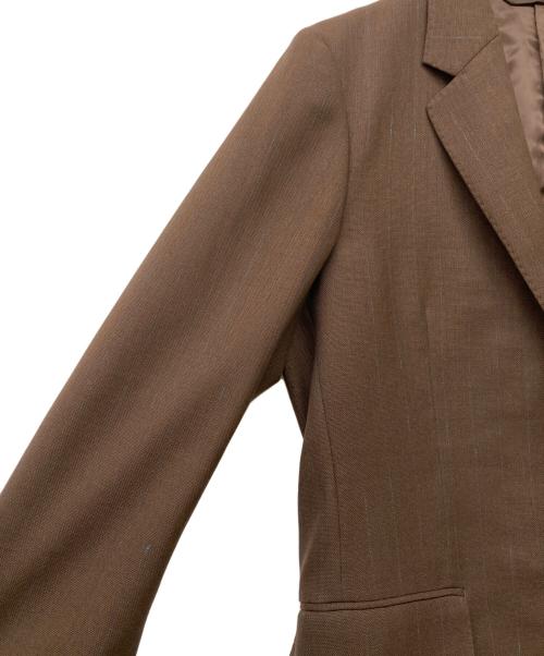 AURALEE（オーラリー）AURALEE (オーラリー) HARD TWIST WOOL PANAMA STRIPE JACKET ブラウン×ブルー サイズ:3の古着・服飾アイテム