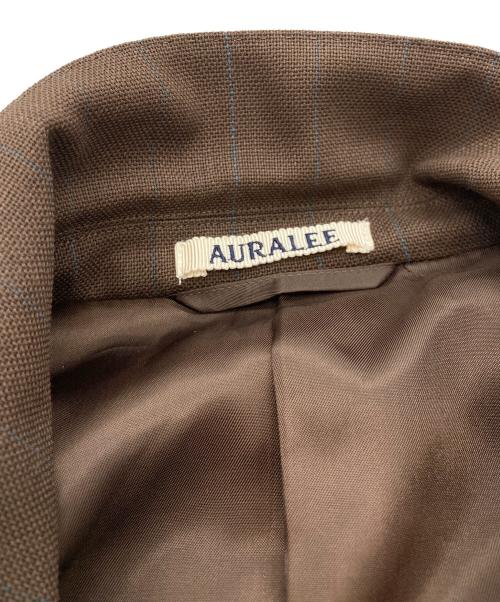 AURALEE（オーラリー）AURALEE (オーラリー) HARD TWIST WOOL PANAMA STRIPE JACKET ブラウン×ブルー サイズ:3の古着・服飾アイテム