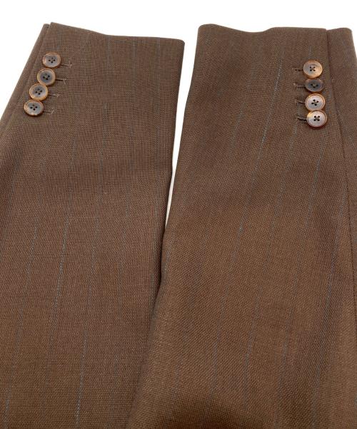 AURALEE（オーラリー）AURALEE (オーラリー) HARD TWIST WOOL PANAMA STRIPE JACKET ブラウン×ブルー サイズ:3の古着・服飾アイテム