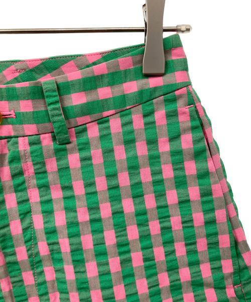 BEAMS BOY（ビームスボーイ）BEAMS BOY (ビームスボーイ) コットンサッカーチェックスラックス グリーンの古着・服飾アイテム