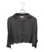 maturelyマチュアリー）の古着「Military Crepe Cardigan」｜チャコールグレー