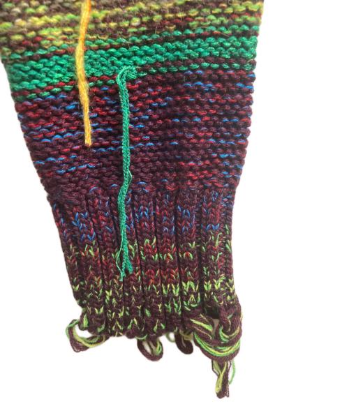 MAISON FLANEUR（メゾン フラネウール）MAISON FLANEUR (メゾン フラネウール) マルチボーダーニット ブラウン サイズ:38の古着・服飾アイテム