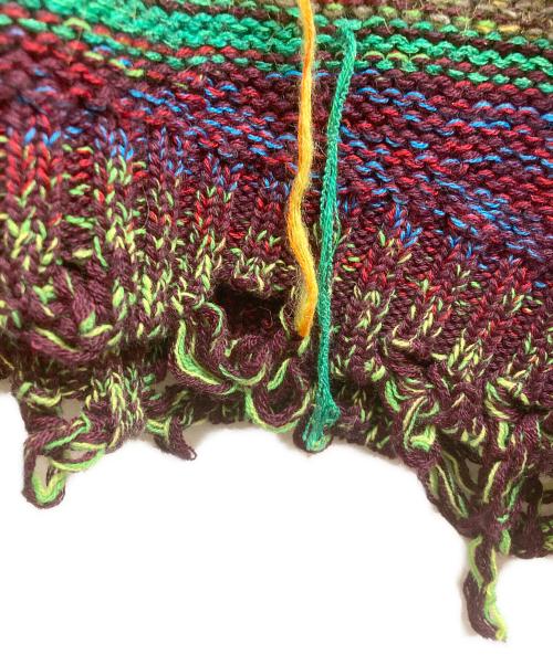 MAISON FLANEUR（メゾン フラネウール）MAISON FLANEUR (メゾン フラネウール) マルチボーダーニット ブラウン サイズ:38の古着・服飾アイテム