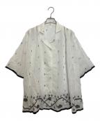 SEEALLシーオール）の古着「JAMDANI OPEN COLLAR TUCK SHIRTS」｜ホワイト