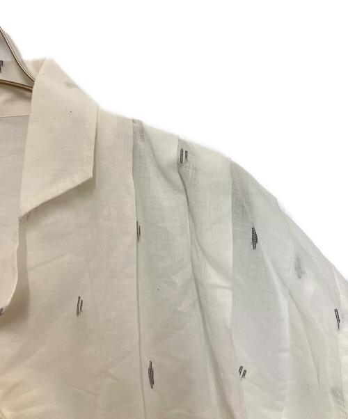 SEEALL（シーオール）SEEALL (シーオール) JAMDANI OPEN COLLAR TUCK SHIRTS ホワイト サイズ:38の古着・服飾アイテム