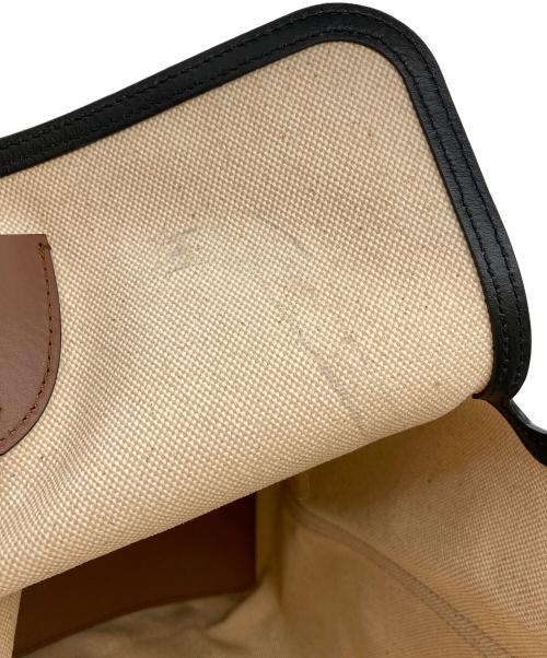 BURBERRY（バーバリー）BURBERRY (バーバリー) レザートリムロゴキャンバストート アイボリーの古着・服飾アイテム