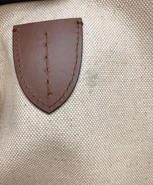 BURBERRY（バーバリー）BURBERRY (バーバリー) レザートリムロゴキャンバストート アイボリーの古着・服飾アイテム