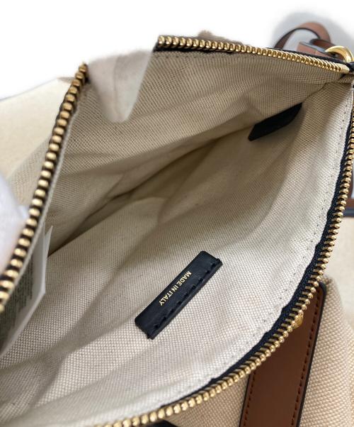BURBERRY（バーバリー）BURBERRY (バーバリー) レザートリムロゴキャンバストート アイボリーの古着・服飾アイテム