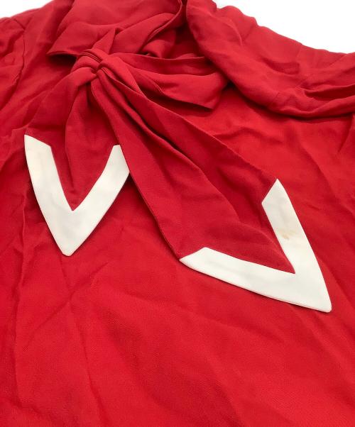 VALENTINO（ヴァレンティノ）VALENTINO (ヴァレンティノ) Vlogo Scarf Shift Dress レッド サイズ:40の古着・服飾アイテム