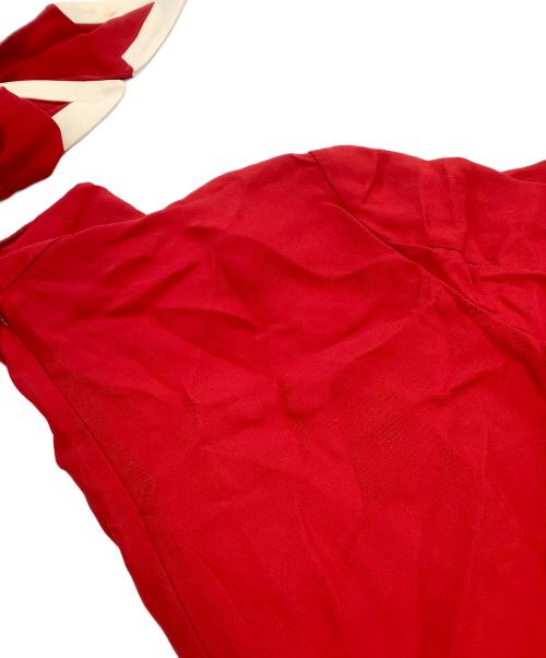 VALENTINO（ヴァレンティノ）VALENTINO (ヴァレンティノ) Vlogo Scarf Shift Dress レッド サイズ:40の古着・服飾アイテム