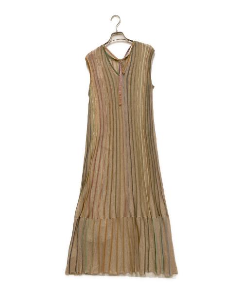 LAGUNA MOON（ラグナムーン）LAGUNA MOON (ラグナムーン) シアーレインボーニットワンピース ベージュ サイズ:S 未使用品の古着・服飾アイテム
