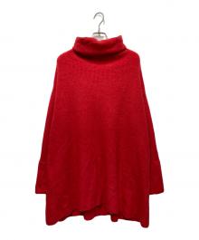 BATONER（バトナ―）の古着「カシミヤフォックスユニークタートルニット」｜レッド