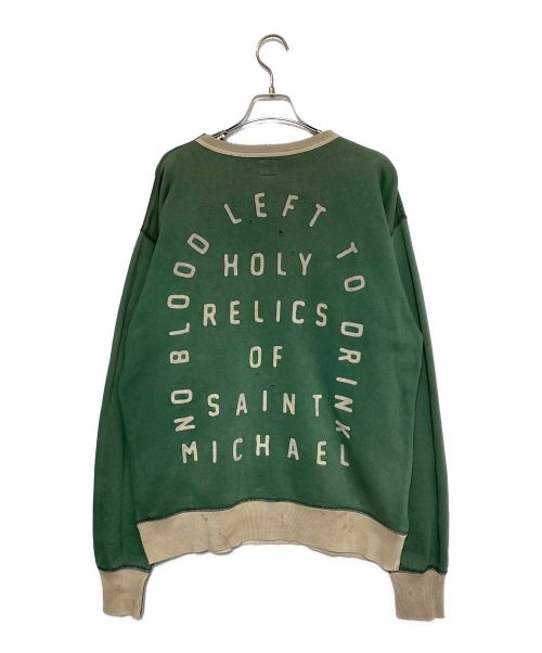 SAINT MICHAEL（セントマイケル）SAINT MICHAEL (セントマイケル) SWEAT SHIRT / FELT グリーン サイズ:Lの古着・服飾アイテム