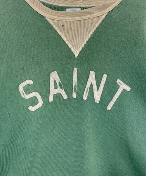 SAINT MICHAEL（セントマイケル）SAINT MICHAEL (セントマイケル) SWEAT SHIRT / FELT グリーン サイズ:Lの古着・服飾アイテム