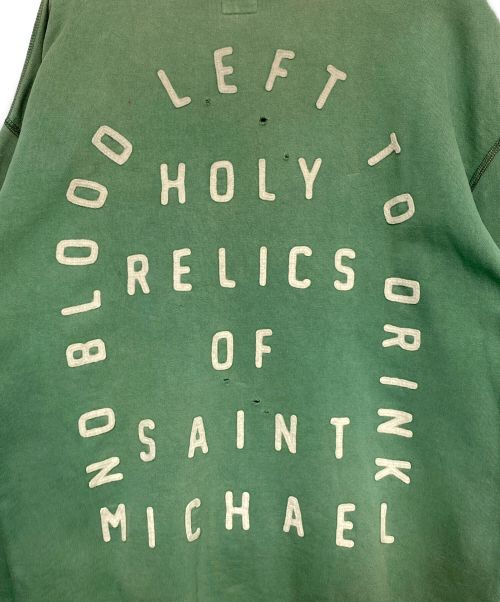 SAINT MICHAEL（セントマイケル）SAINT MICHAEL (セントマイケル) SWEAT SHIRT / FELT グリーン サイズ:Lの古着・服飾アイテム