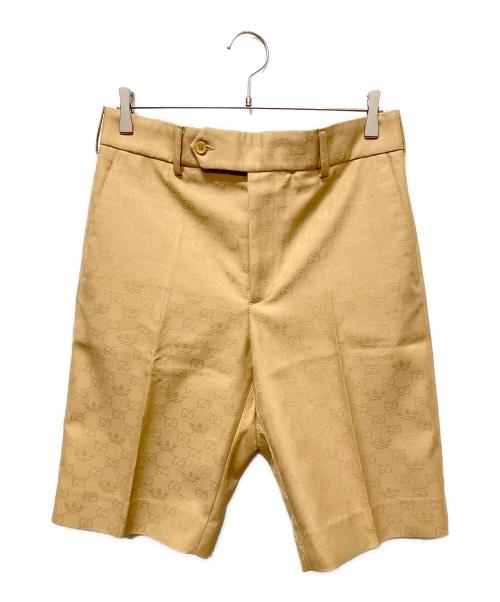 GUCCI（グッチ）GUCCI (グッチ) adidas (アディダス) 22SS ×adidas GG Trefoil Jacquard Shorts/GGジャガード トレフォイル ハーフパンツ  ベージュ サイズ:48の古着・服飾アイテム