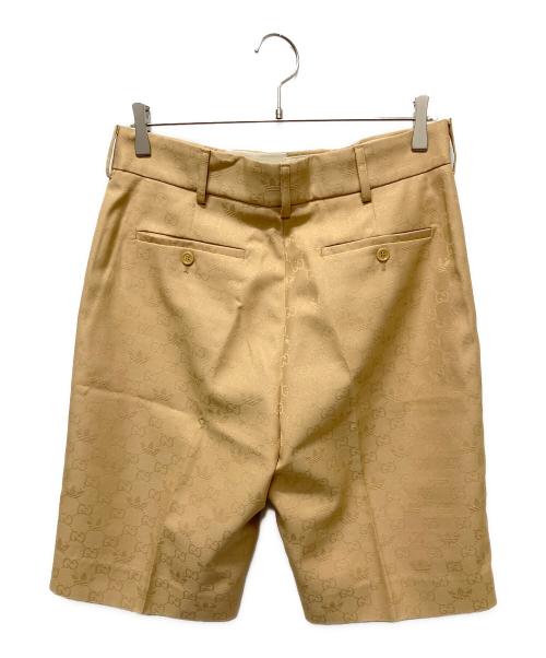 GUCCI（グッチ）GUCCI (グッチ) adidas (アディダス) 22SS ×adidas GG Trefoil Jacquard Shorts/GGジャガード トレフォイル ハーフパンツ  ベージュ サイズ:48の古着・服飾アイテム