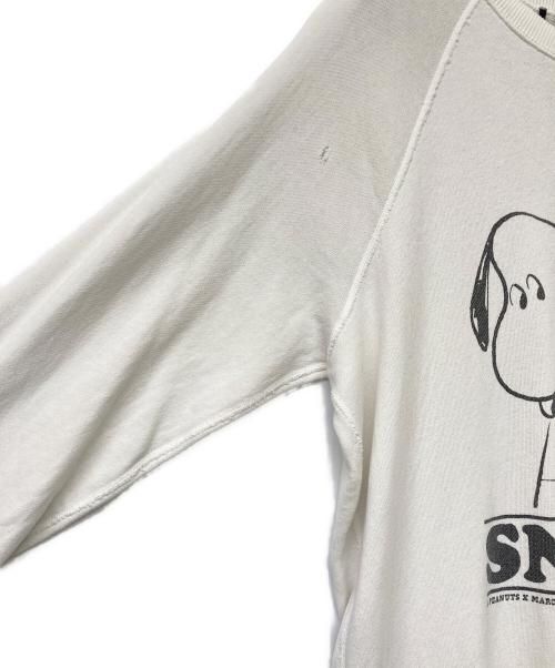 MARC JACOBS（マークジェイコブズ）MARC JACOBS (マークジェイコブズ) PEANUTS (ピーナッツ) ヴィンテージ加工クルーネックスウェット ホワイト サイズ:Mの古着・服飾アイテム