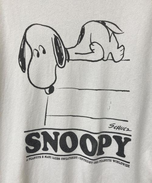 MARC JACOBS（マークジェイコブズ）MARC JACOBS (マークジェイコブズ) PEANUTS (ピーナッツ) ヴィンテージ加工クルーネックスウェット ホワイト サイズ:Mの古着・服飾アイテム