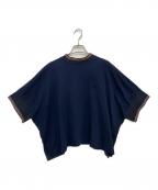 sacaiサカイ）の古着「コットンジャ－ジーカットソー」｜ネイビー