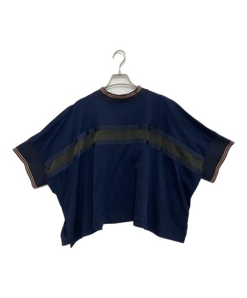 sacai（サカイ）sacai (サカイ) コットンジャ－ジーカットソー ネイビー サイズ:SIZE 1の古着・服飾アイテム