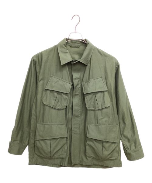 blurhms ROOTSTOCK（ブラームスルーツストック）blurhms ROOTSTOCK (ブラームスルーツストック) コットンリネンコンバットトロピカルジャケット オリーブ サイズ:3の古着・服飾アイテム