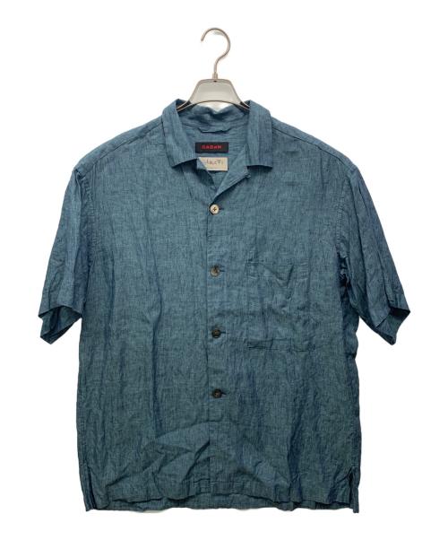 CABAN（キャバン）CABaN (キャバン) リネン オープンカラーシャツ ブルー サイズ:Lの古着・服飾アイテム