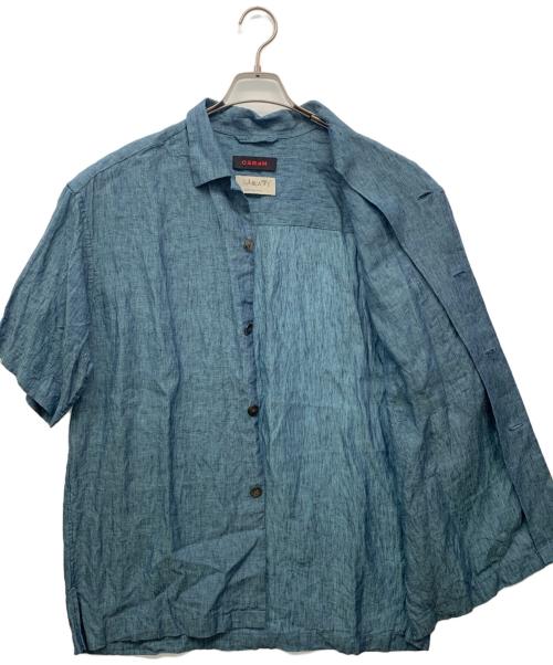CABAN（キャバン）CABaN (キャバン) リネン オープンカラーシャツ ブルー サイズ:Lの古着・服飾アイテム