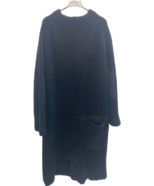Yohji Yamamoto pour homme（ヨウジヤマモト プールオム）Yohji Yamamoto pour homme (ヨウジヤマモト プールオム) Chenille knit V Cardigan ブラック サイズ:3の古着・服飾アイテム