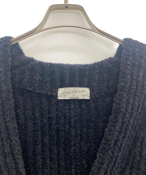 Yohji Yamamoto pour homme（ヨウジヤマモト プールオム）Yohji Yamamoto pour homme (ヨウジヤマモト プールオム) Chenille knit V Cardigan ブラック サイズ:3の古着・服飾アイテム