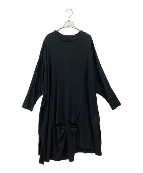 GROUND Y（グラウンドワイ）GROUND Y (グラウンドワイ) スナップスリットロングカットソー ブラック サイズ:3の古着・服飾アイテム