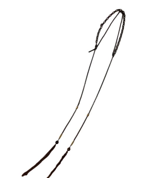 s'yte（サイト）s'yte (サイト) ダブルタッセルチェーンネックレス ブラックの古着・服飾アイテム