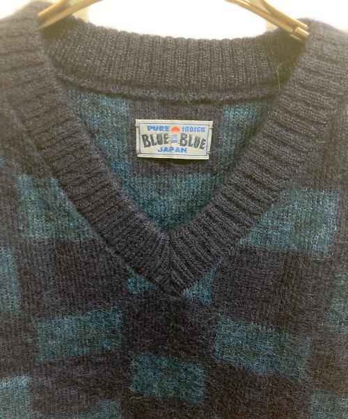 BLUE BLUE（ブルーブルー）BLUE BLUE (ブルーブルー) グラデーションイチマツモヘアベスト ネイビー サイズ:1の古着・服飾アイテム