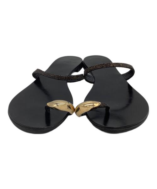 GIUSEPPE ZANOTTI（ジュゼッペザノッティ）GIUSEPPE ZANOTTI (ジュゼッペザノッティ) オヤユビプレートサンダル ブラック サイズ:38の古着・服飾アイテム