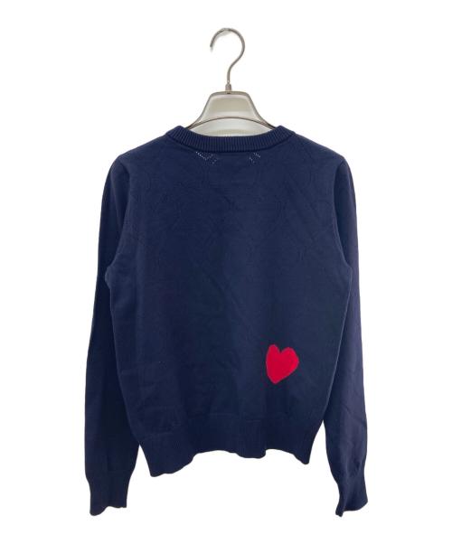 DOUBLE STANDARD CLOTHING（ダブルスタンダードクロージング）DOUBLE STANDARD CLOTHING (ダブルスタンダードクロージング) ハートジャガードクルーネックニット ネイビー サイズ:38の古着・服飾アイテム