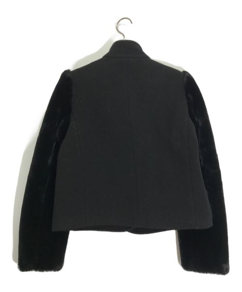 EMPORIO ARMANI（エンポリオアルマーニ）EMPORIO ARMANI (エンポリオアルマーニ) エコファースリーブジャケット ブラック サイズ:40の古着・服飾アイテム