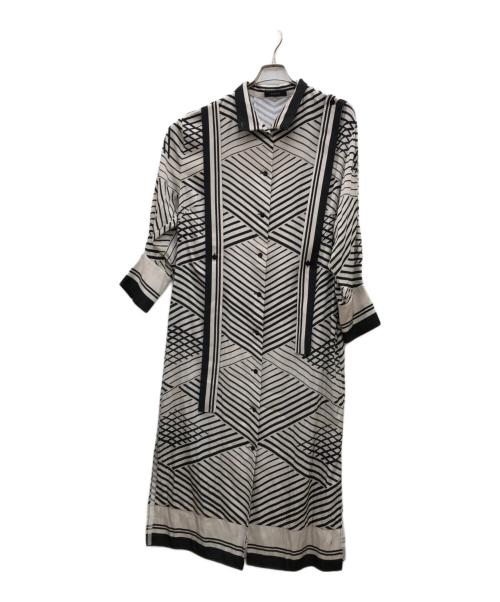 ADORE（アドーア）ADORE (アドーア) オプティカルプリントワンピース アイボリー サイズ:表記無しの古着・服飾アイテム