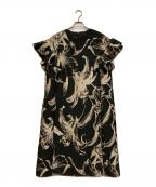 ADOREアドーア）の古着「モノトーンビッグフラワーワンピース」｜ブラック