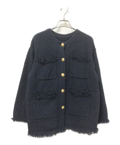 新品タグ付 Arpege story スパンコール　ニットジャケット　ネイビー 3090054378443611_01_6974w.jpeg