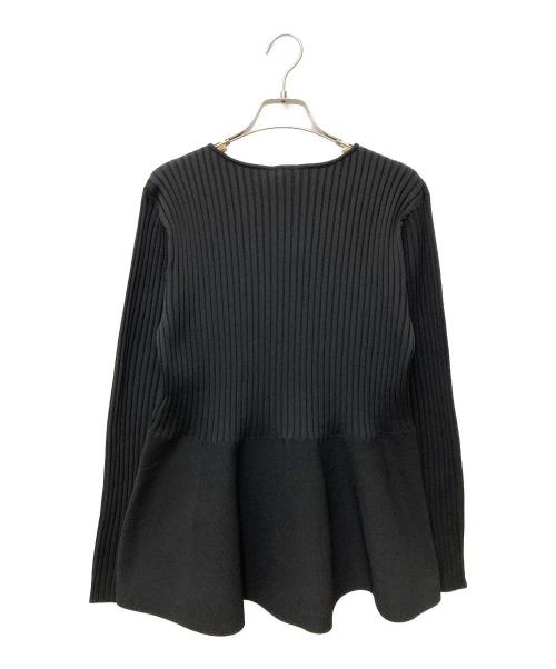 PLST（プラステ）PLST (プラステ) ホールガーメントRペプラムカーディガン 4303006 ブラック サイズ:L 未使用品の古着・服飾アイテム